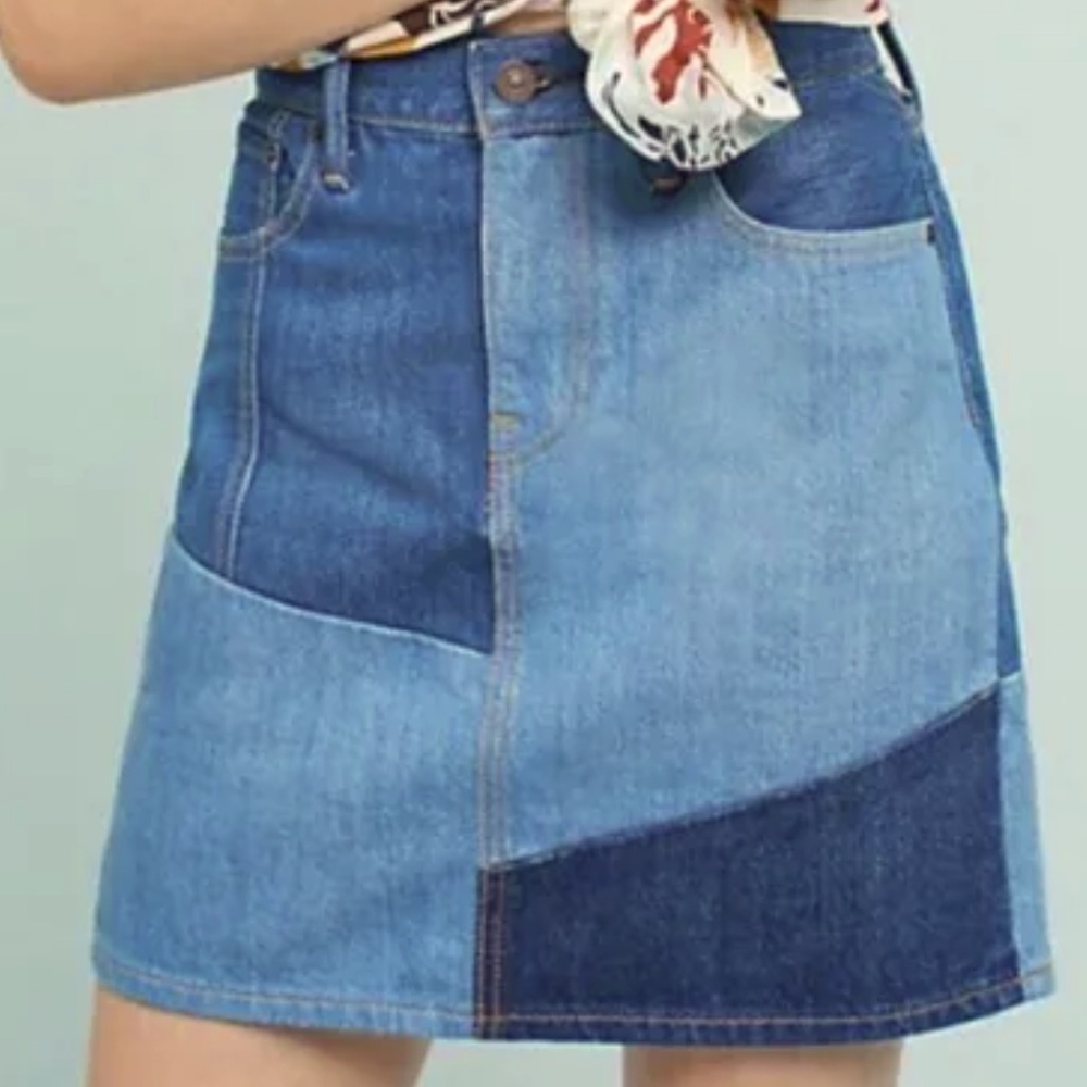 Levi’s Denim Patchwork Everyday Jean Mini Skirt S… - image 3